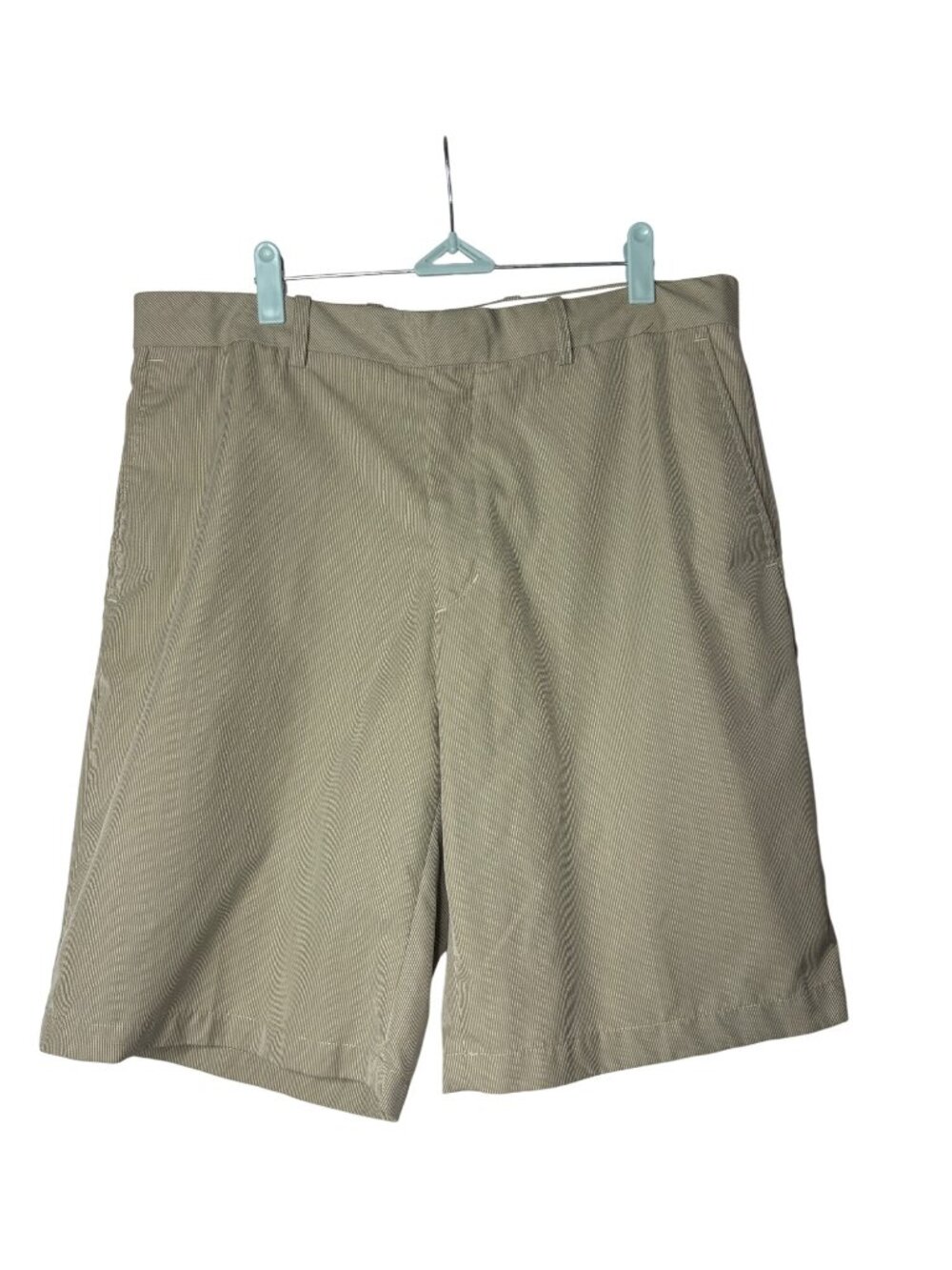 Walter Hagen Mens Golf Shorts Size 35 Pinstripe Tan White